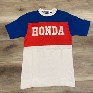 Honda Men's Short Sleeve Colorblock Tee - Blue, Red, and White